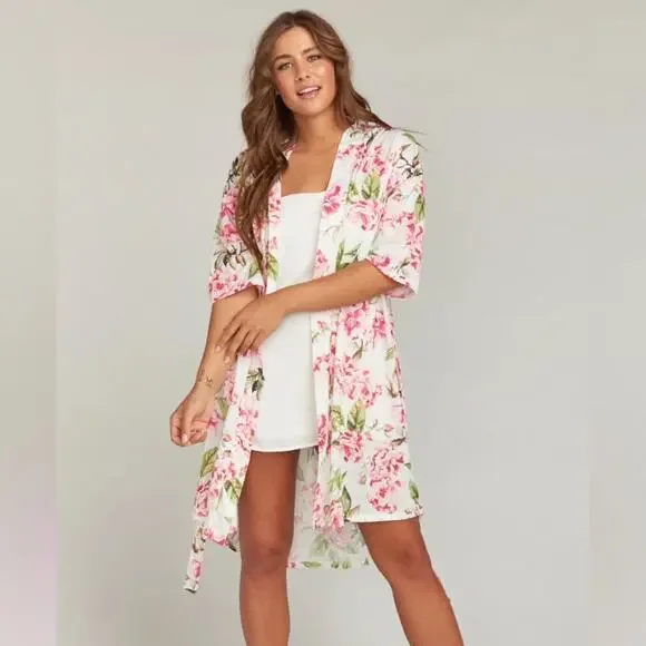 Show Me Your Mumu Pink and Green Brie Floral Robe - One Size 🌸🌿🌸 - Picture 1 of 13
